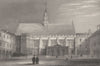 CAMBRIDGE. Trinity College second Court Showing the Hall. (Le Keux) 1841 print