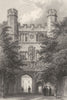 CAMBRIDGE. Trinity College Entrance Gateway. Trees (Le Keux) 1841 old print