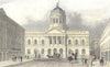 LIVERPOOL. Town Hall and Mansion House Liverpool. Hand coloured 1830 old print