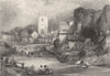 LONDON. Essex. Barking Church. Henshall. Figures. Steel engraving 1840 print