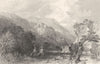 CUMBS. Cumbs. Castle Rock. Vale St John.  1832 old antique print picture
