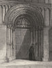 KENT. Rochester Cathedral, West door Way. (Winkles) 1860 old antique print