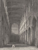 KENT. Rochester Cathedral, View of the Nave 1860 old antique print picture