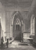 CAMBRIDGE. St. Peter's Church Interior. Font. Lectern (Le Keux) 1842 old print