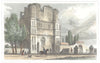 KENT. Remains of Malling Abbey. Hand coloured (Dugdale) 1835 old antique print