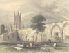 GLOUCESTERSHIRE. Gloucester cathedral view from St. Catherines Abbey.  1850