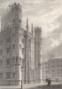 CAMBRIDGE. Part of New Buildings. St. John's College. (Le Keux) 1841 old print