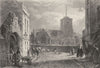 CAMBRIDGE. St. Andrew's Church. Dogs. Figures. Sheep (Le Keux) 1841 old print