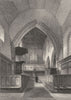 CAMBRIDGE. St. Benet's Church Interior. Chandelier (Le Keux) 1841 old print