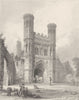 KENT. Gateway to St. Augustines Monastery, Canterbury. (Bartlett) 1836 print