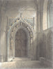 KENT. Rochester cathedral. Door the Chapter House.  1836 old antique print