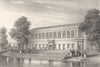 CAMBRIDGE. Trinity College. The Library. Swan River (Le Keux) 1841 old print