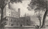 CAMBRIDGE. St. John's. New Buildings from Gardens. (Le Keux) 1841 old print