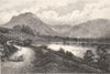 CUMBRIA. Buttermere. Barbner. Attractive sepia view.  1895 old antique print