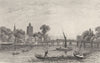 LONDON. Battersea Bridge, Surrey. DUGDALE 1835 old antique print picture