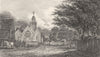 LONDON. Surrey. Mitcham. Nice Houses. Church. Copperplate. (Hughson) 1811