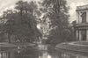 CAMBRIDGE. The Cam at Cambridge. Barbner. Attractive sepia view.  1895 print