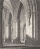 CUMBRIA. Interior Carlisle cath. N. Aisle.  1814 old antique print picture