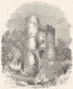 ISLE OF WIGHT. Carisbrooke Castle 1850 old antique vintage print picture