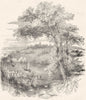 ISLE OF WIGHT. Osborne House, from the Medina 1850 old antique print picture