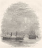 SHIPS. Victoria and Albert Steamer in front of Dockyard 1850 old antique print