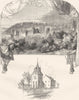 GLASGOW. Necropolis; Rutherglen Old Church 1850 antique print picture