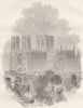 YORKSHIRE. York Minster 1850 old antique vintage print picture