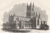 GLOUCESTERSHIRE. Gloucester Cathedral, from the South- West 1850 old print