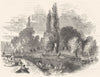 BERKSHIRE. Surly Hall 1850 old antique vintage print picture