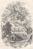 WINDSOR. Windsor Castle, from the Path to Datchet 1850 old antique print