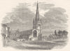 LEICESTERSHIRE. St. Mary's Church, Leicester 1850 old antique print picture