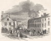 STAFFORDSHIRE. High Street, Stoke 1850 old antique vintage print picture