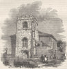 STAFFORDSHIRE. The Old Church, Burslem 1850 antique vintage print picture