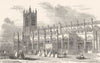 MANCHESTER. The Collegiate Church, or Cathedral 1850 old antique print picture
