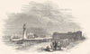 LIVERPOOL. Fort and Lighthouse 1850 old antique vintage print picture