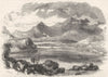 WALES. Snowdon, from Capel Curig 1850 old antique vintage print picture