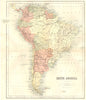 SOUTH AMERICA. South America 1864 old antique vintage map plan chart
