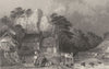 NORTHUMBS. Thirlwall Castle. ruins. Cottages. Figures. Cumbs.  1832 old print