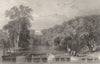 CUMBRIA. Corby Castle, Cumbs. Henry Howard. Salmon Weir. Nets.  1832 old print
