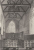 CAMBRIDGE. Little St. Mary's Church Interior. Pulpit. Pews. (Le Keux) 1841