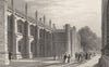CAMBRIDGE. King's College Library. Many Elegant Figures. (Le Keux) 1841 print