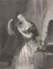 WALTER SCOTT. Clara Mowbray (St Ronan's Well) 1841 old antique print picture
