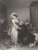 FAMILY. Devotion 1833 old antique vintage print picture