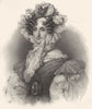 ROYALTY. Marie- Amélie, Queen of the French 1845 old antique print picture