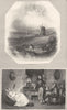 ROMANCE. Rivals. Windmill c1840 old antique vintage print picture