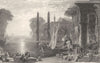 EGYPT. Cleopatra Embarking on the Nile c1840 old antique vintage print picture