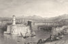 BOUCHES- DU- RHÔNE. Entrance to the Port of Marseilles. Allom 1845 old print