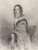 WALTER SCOTT. Julia Mannering (Guy Mannering) 1841 old antique print picture
