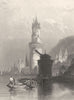 RHINE. View on the Rhine c1840 old antique vintage print picture