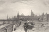 RUSSIA. The Kremlin, Moscow c1840 old antique vintage print picture